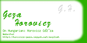 geza horovicz business card